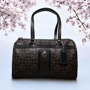 Coach (2010) Chelsea Heritage Stripe Signature Monogram Doctor Bag-EUC